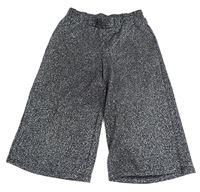 Čierno-strieborné 3/4 voľné é nohavice zn. Primark