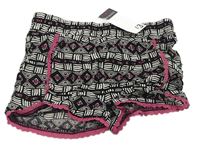 Čierno-bielo-ružové vzorované kraťasy s madeirou zn. Primark