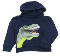 Tmavomodrá funkčná mikina s dinosaurom a kapucňou Mountain Warehouse