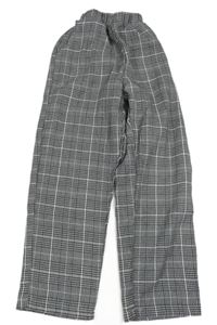 Černo-bílé kostkované kalhoty 