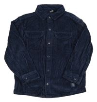 Tmavomodrá menšestrová košeľová bunda Tu