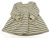 Béžovo-sivé pruhované teplákové šaty F&F