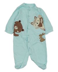 Pomněnkový overal se zvířátky 