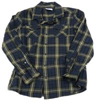 Tmavomodro-olivovo-bílá kostkovaná košile Yigga 