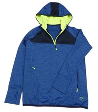 Modro-tmavomodrá funkční sportovní mikina s kapucí St. Bernard