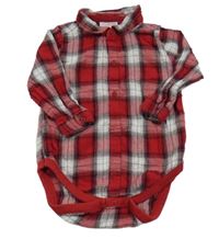 Červeno-bílo-černé kostkované košilové body Next