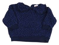 Tmavomodrá mikina s bodkami a volánikmi John Lewis