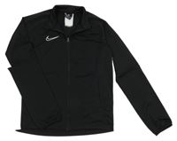 Černo-bílá propínací sportovní funkční mikina s logem Nike