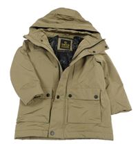 Béžová šusťáková zimní parka s kapucí Next