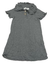 Sivé úpletové šaty s golierikom H&M