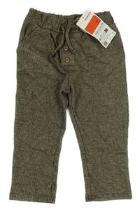 Nové - Béžovo-černé kostkované kalhoty C&A