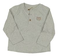 Sivé melírované tričko s tigrom Smile