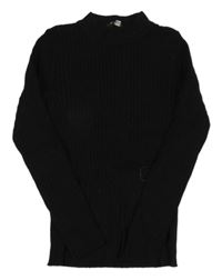 Čierny rebrovaný sveter s rolákom George