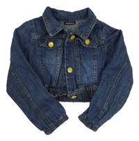 Tmavomodrá riflová crop bunda s Mickeym Hijazi