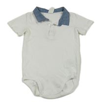 Bílé body s modrým límečkem H&M