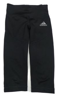 Černé sportovní funkční capri legíny s logem Adidas 