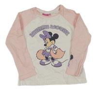 Bielo-svetloružové tričko s Minnií Disney