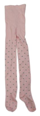 Světlerůžové punčocháče se srdíčky H&M
