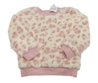 Nové - smetanovo-ružová vzorovaná chlpatá mikina Nutmeg