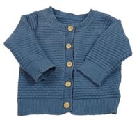 Modro/tmavomodrý rebrovaný prepínaci sveter SHEIN