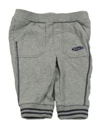 Šedé melírované tepláky s logem a pruhy S. Oliver