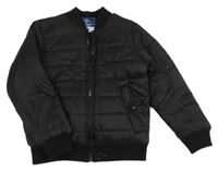 Černý prošívaný šusťákový zimní bomber George