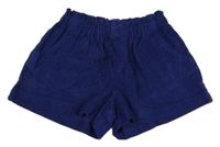 Tmavomodré chino paper bag manšestrové kraťasy Boden