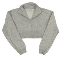 Sivá melírovaná crop mikina PRIMARK