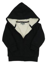 Černá propínací zateplená mikina s kapucí ELDYS