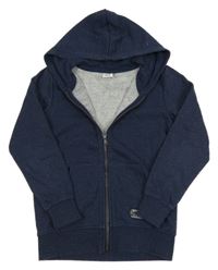 Tmavomodrá melírovaná prepínaci mikina s nášivkou a kapucňou Chapter Young