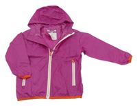 Malinová kockovaná šušťáková nepromokavá bunda s kapucňou Playshoes
