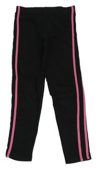 Čierne legíny s ružovymi pruhmi George