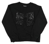 Čierna mikina s mašlou s flitrami Nutmeg