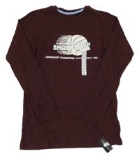 Nové - mahagonové triko s míči a nápisy St. Bernard