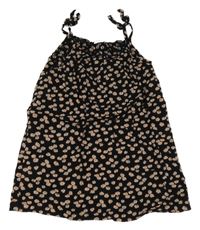 Čierne kvetované letné šaty Next