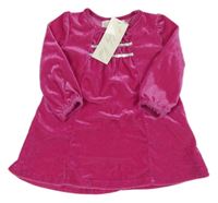 Nové - tmavorůžové lesklé sametové šaty s flitry Baby World