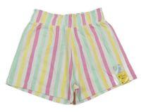 Nové - bielo-farebné pruhované paper bag kraťasy PRIMARK