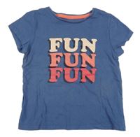 Tmavomodré crop tričko s nápismi little kids