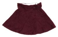 Vínová chlpatá sukňa H&M