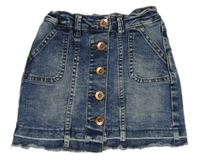 Modrá šisovaná tepláková rifľová prepínaci sukňa Denim Co.