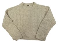 Béžový melírovaný vzorovaný crop sveter PRIMARK