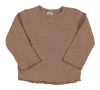 Starorůžovo-sivé melírované rebrované tričko H&M