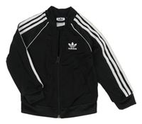 Černo-bílá propínací sportovní mikina Adidas