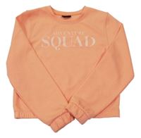 Svetlooranžová tech fleece crop mikina s nápismi ERGEENOMIXX