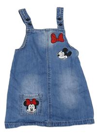 Modré rifľové šaty s Minnie Disney