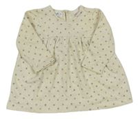 Krémové bavlněné šaty s hvězdičkami Zara