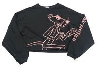 Antracitová crop mikina s Růžovým panterem H&M