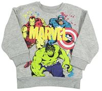 Sivá melírovaná mikina s Avengers zn. Primark