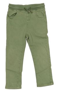 Světlezelené teplákové rifle s úpletovým pasem M&S