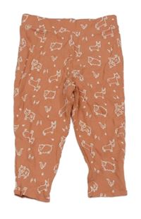 Staroružové rebrované ľahké tepláky so zvířaty Primark